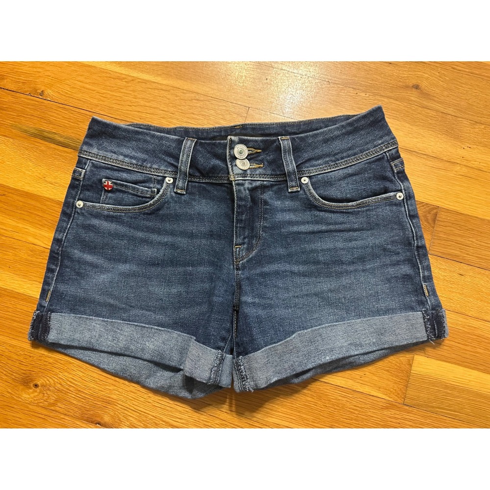 Hudson‎ Croxley Short Medium Wash Denim Cuffed Jean Shorts Size 25